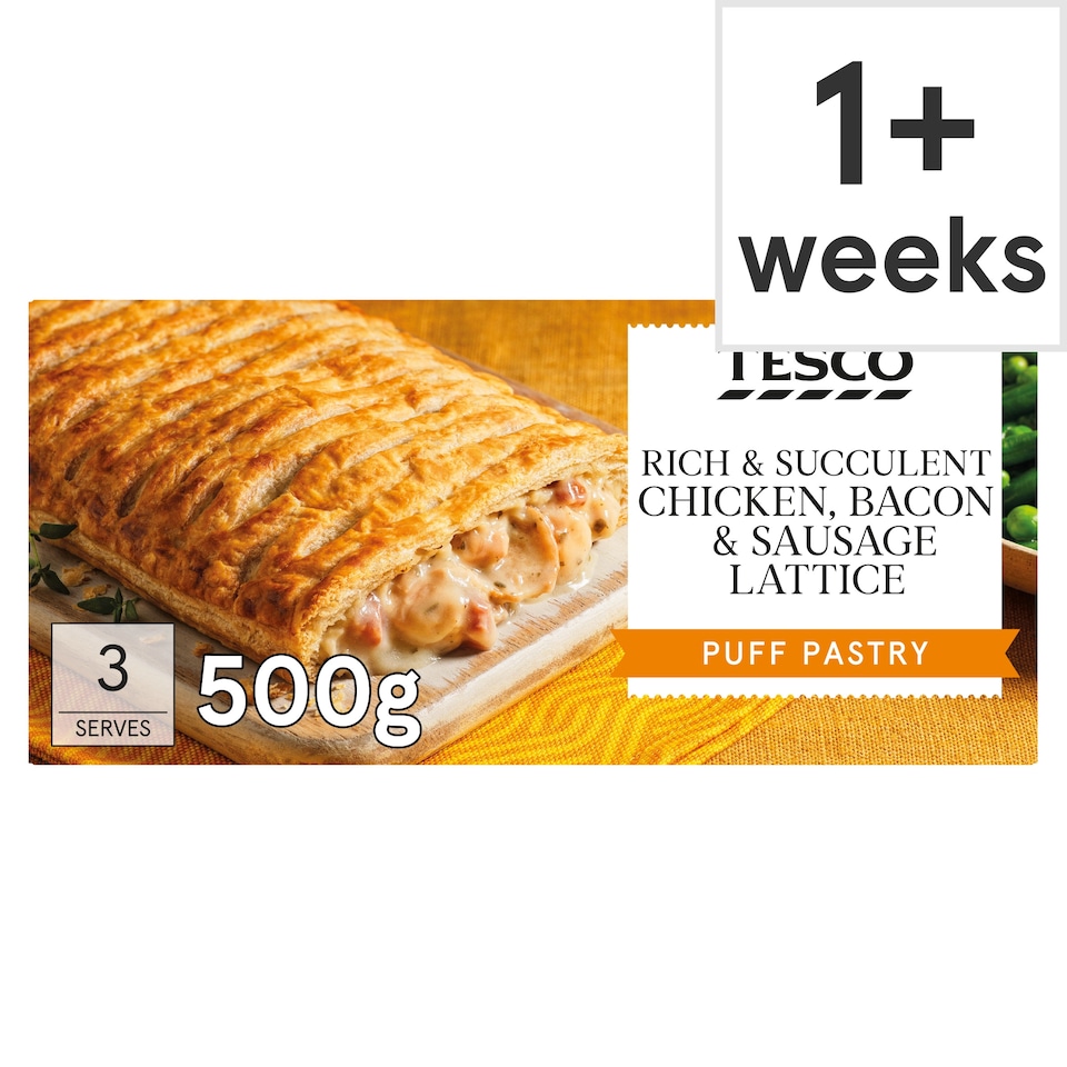 Tesco Chicken Bacon & Sausage Lattice Bar 500g