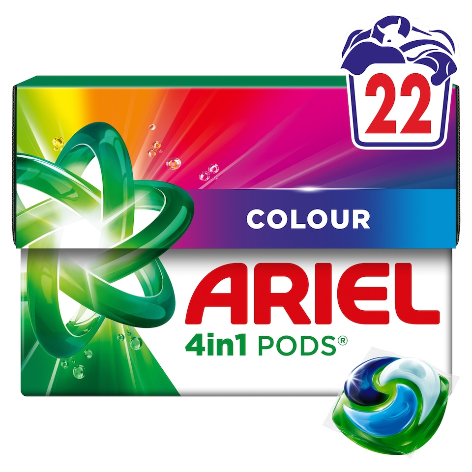 image 1 of Ariel 4 in 1 Colour Washing Pods 22 Washes 369.6g