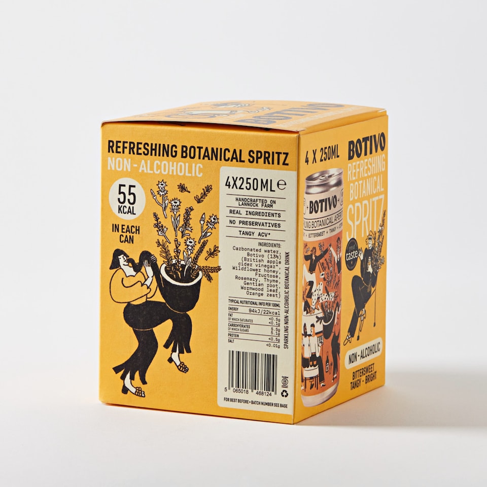 image 1 of Botivo Non-Alcoholic Refreshing Botanical Spritz 4 x 250ml