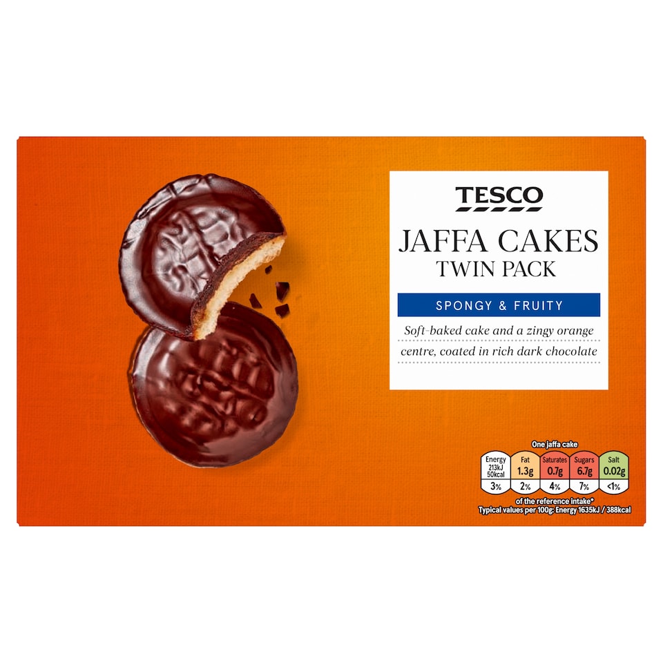 Tesco Orange Jaffa Cake Spongy & Fruity twin pack 2x150g
