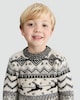 image 1 of F&F Boys Reindeer Fair Isle Print Jumper in Grey