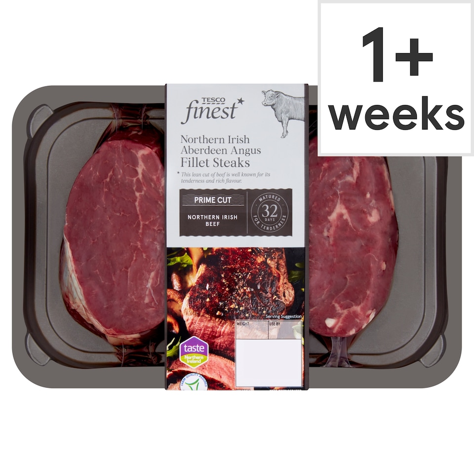 Tesco Finest Northern Irish Aberdeen Angus Fillet Steaks 400g