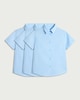 image 4 of F&F School Girls 3-Pack Regular Fit Short Sleeved Shirts in Blue