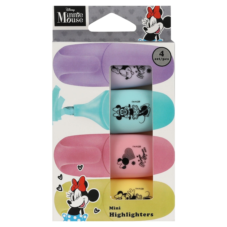 image 1 of Disney Minnie Mouse Mini Highlighters 4 pcs