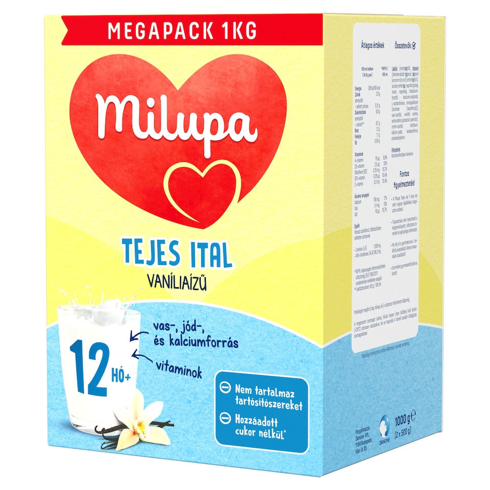 Milupa vaníliaízű tejes ital 12 hó+ 2 x 500 g (1000 g)