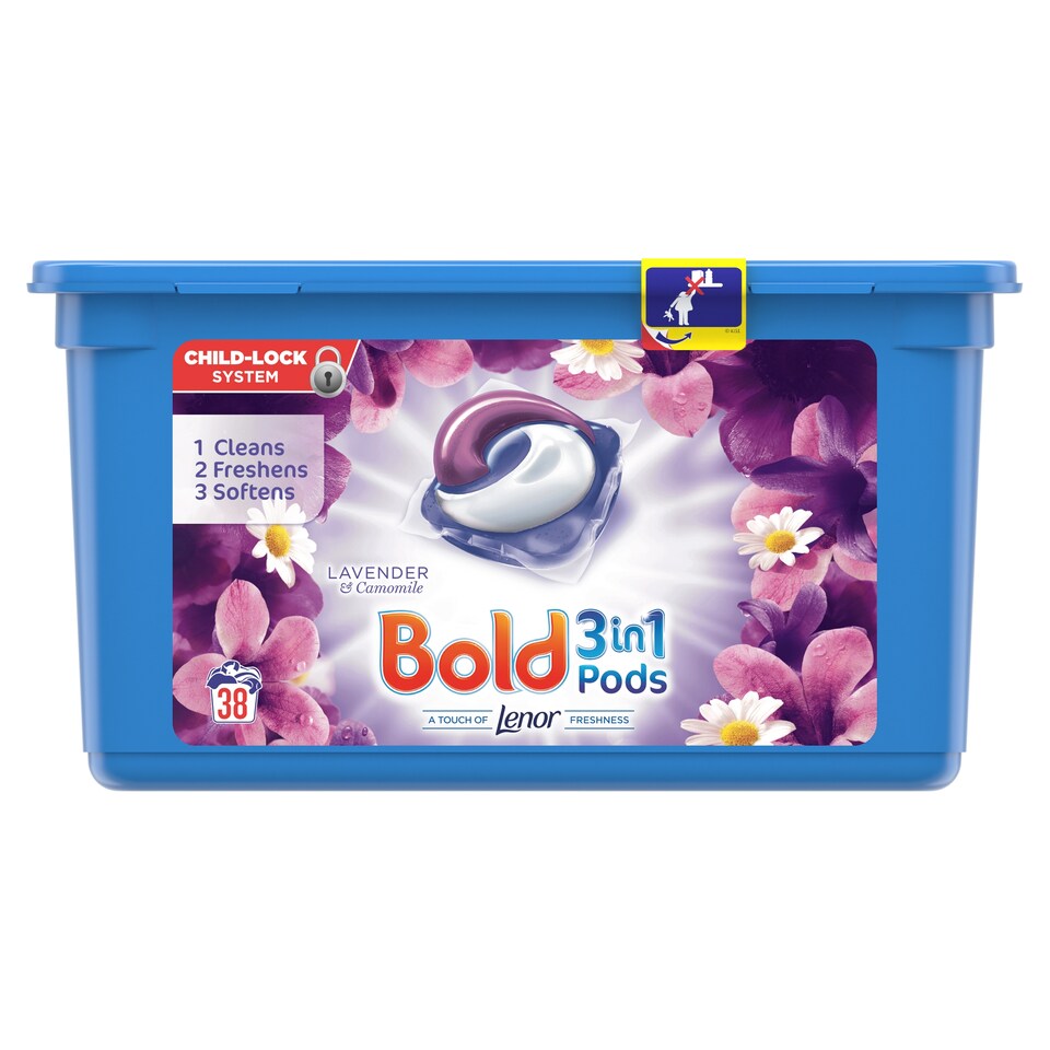 Bold 3In1 Liquid Tablets Lavender And Camomile 38 Washes