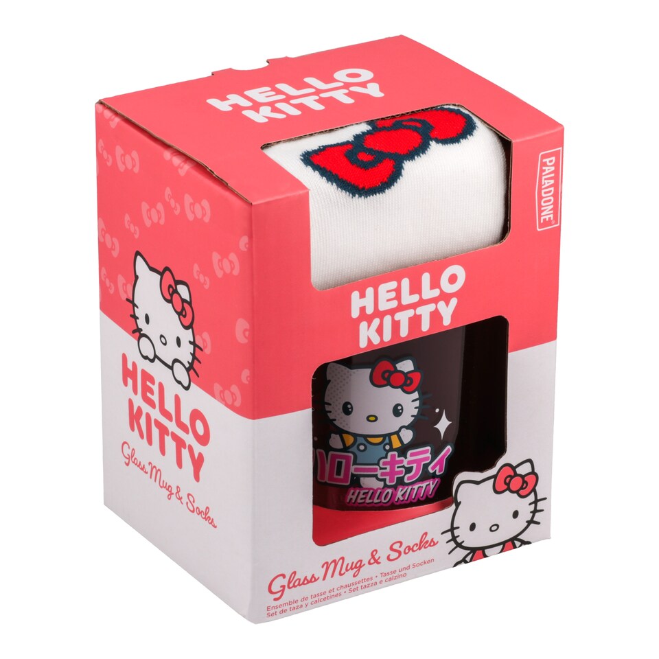 image 1 of Hello Kitty Glass Mug & Socks