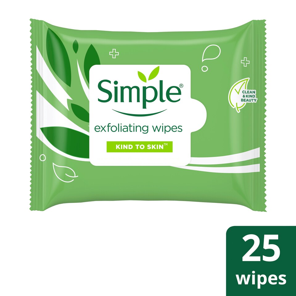 image 1 of Simple Kind To Skin Exfoliating Facial Wipes 25S
