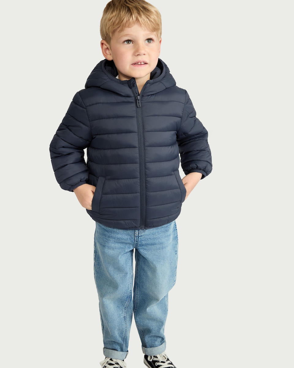 image 1 of F&F Boys Lightweight Padded Jacket in Navy
