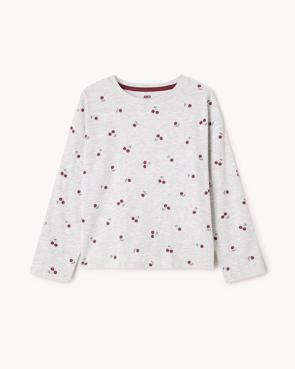 image 1 of F&F Girls 2-Pack Cotton Rich Cherry Printed Pyjama Sets in Multi