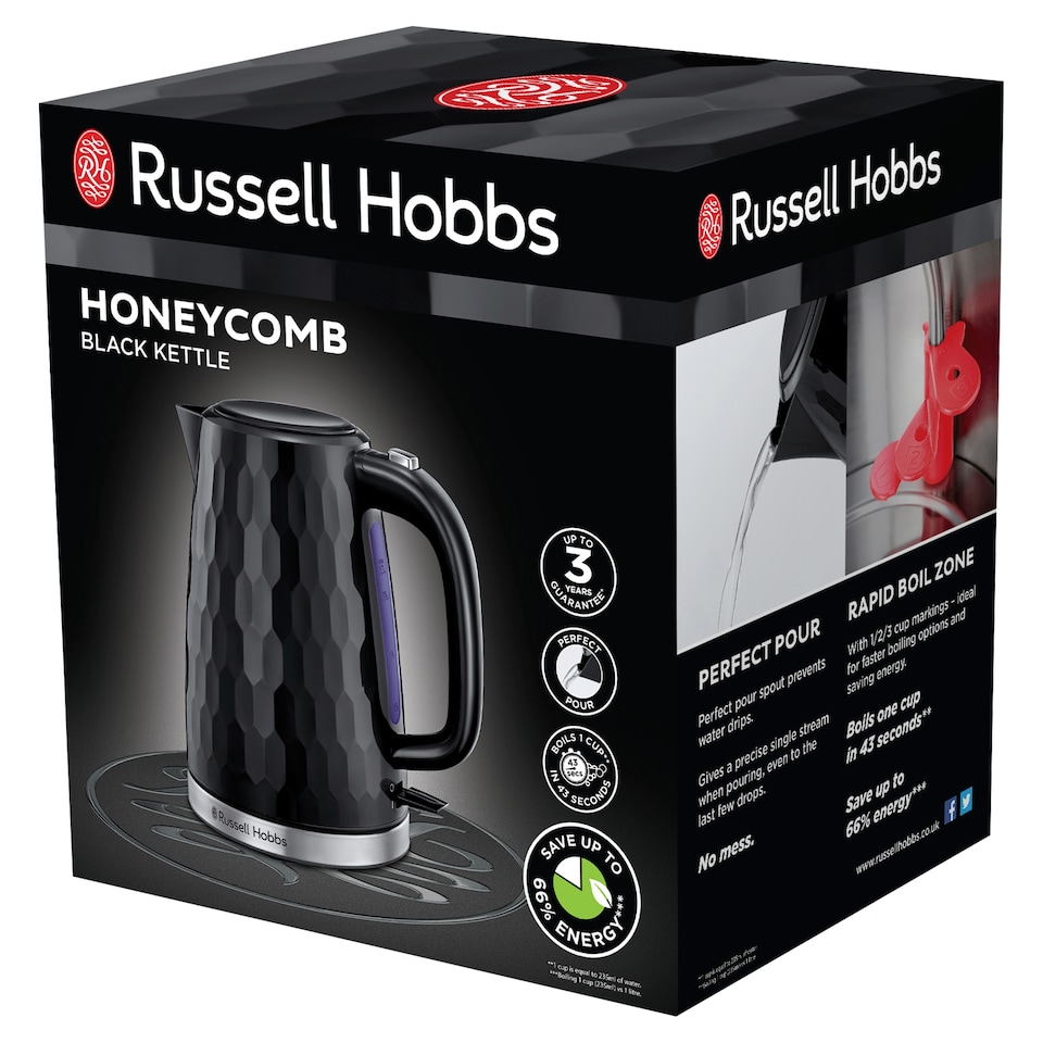 Russell Hobbs Honeycomb Kettle Black