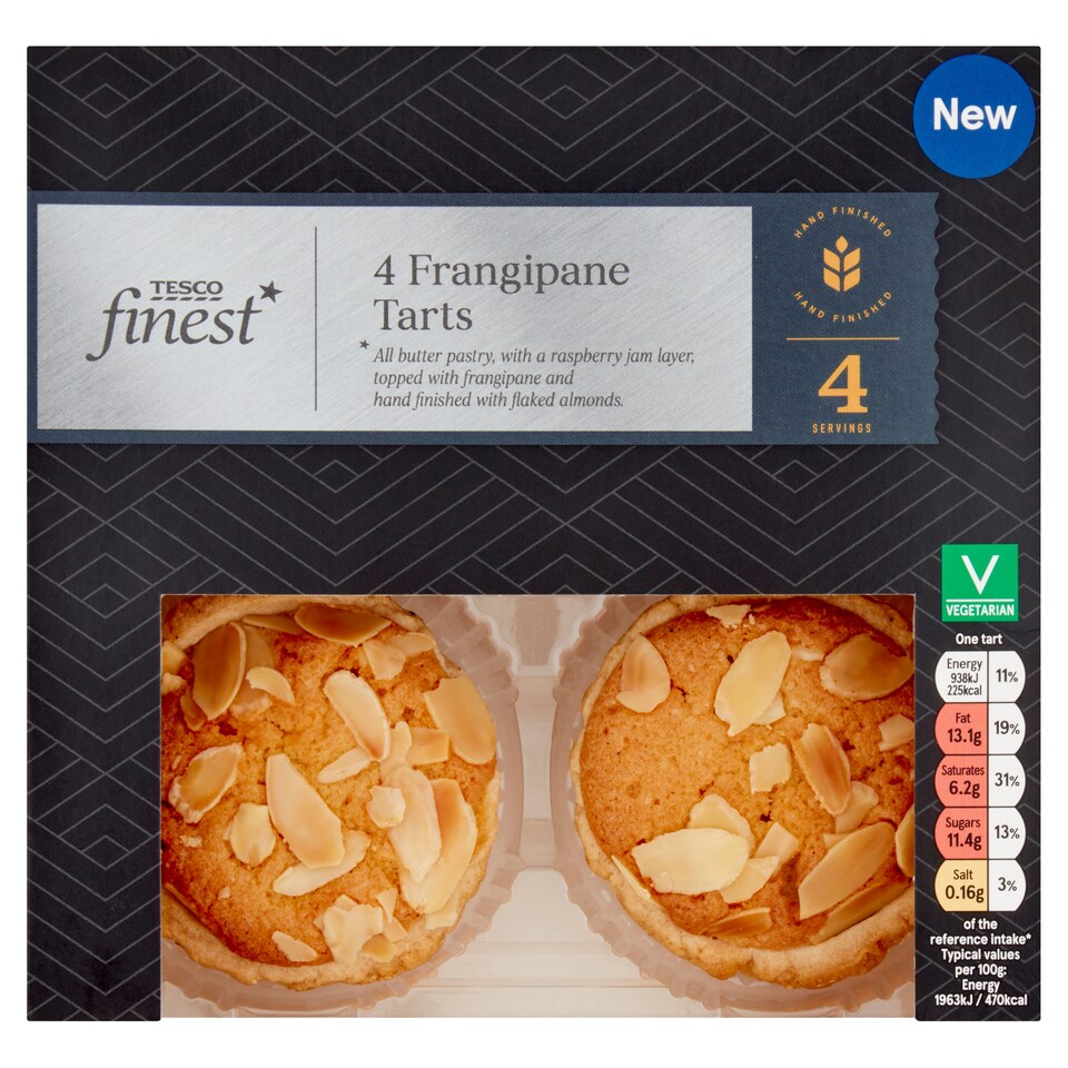 Tesco Finest 4 Frangipane Tarts 191G