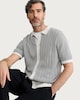 image 2 of The F&F Edit Pure Cotton Jacquard Button Up Polo Shirt in Multi White