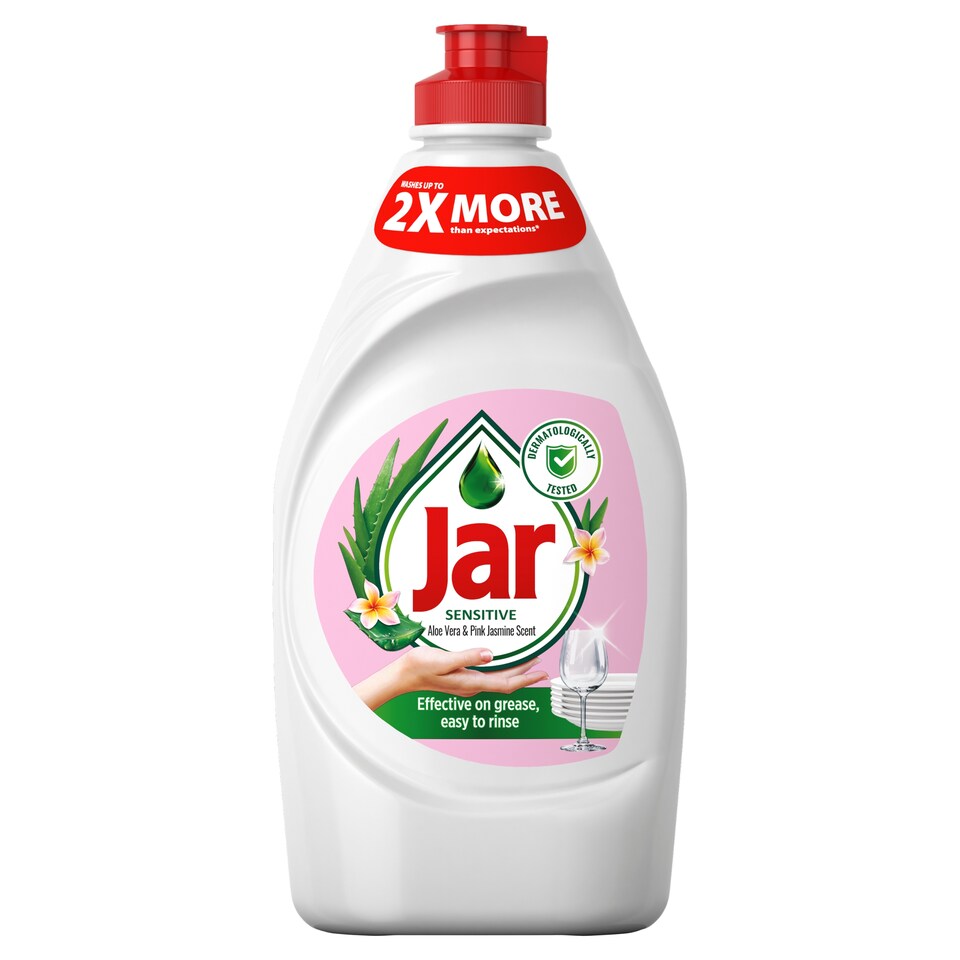 obrázok 1 z Jar Sensitive Aloe Vera & Pink Jasmine Prostriedok Na Umývanie Riadu Jemný K Rukám 450 ML