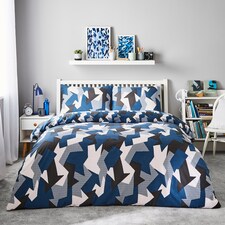 SILENTNIGHT GEO CAMO DUVET SET SINGLE