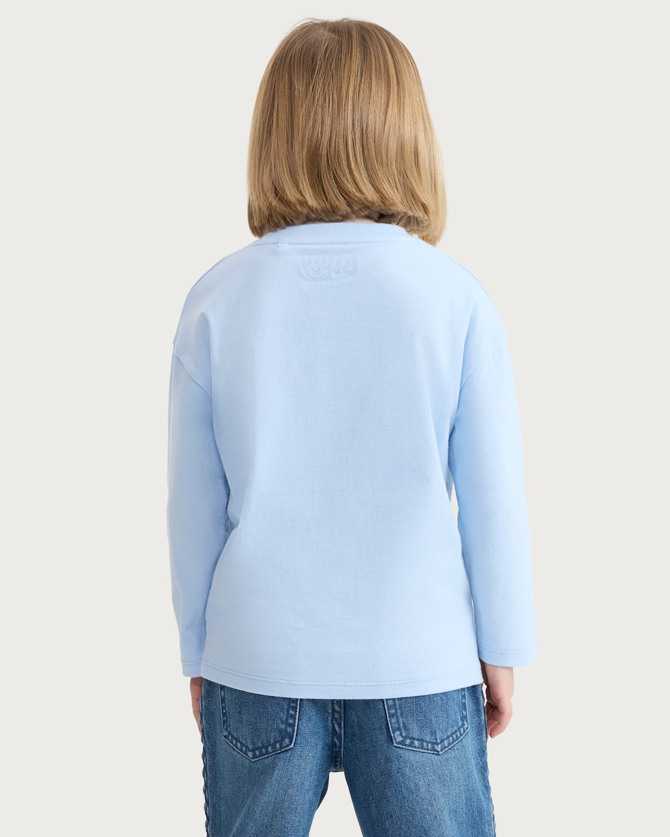 image 1 of Bluey Pure Cotton Dance Mode Long Sleeved Top in Blue