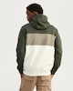 image 3 of F&F Textured Cotton Rich Colour Block Drawstring Hoodie in Khaki