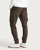 image 3 of F&F Cotton Rich Drawstring Cuffed Cargo Trousers in Tobacco