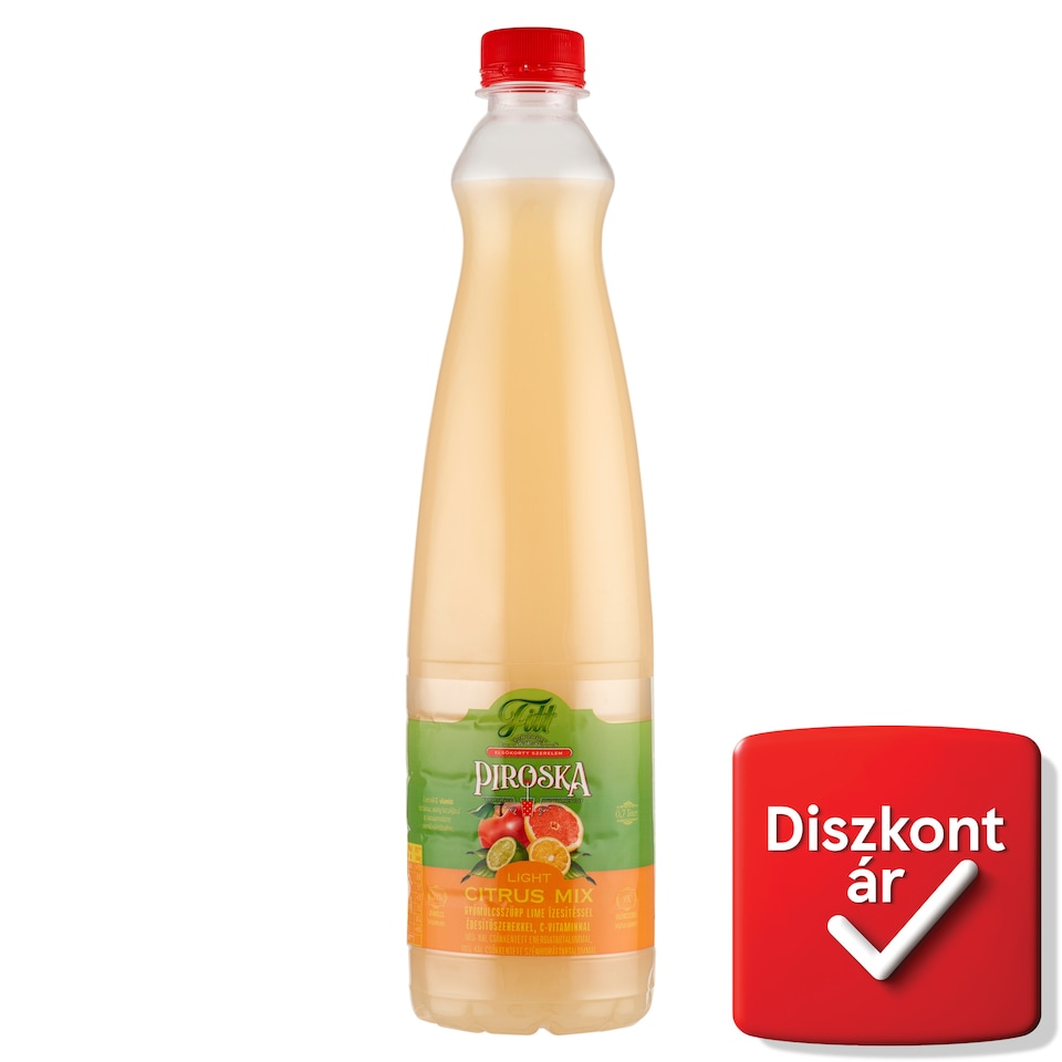 Piroska Fitt Light Citrus Mix gyümölcsszörp lime ízesítéssel, édesítőszerekkel, C-vitaminnal 0,7 l