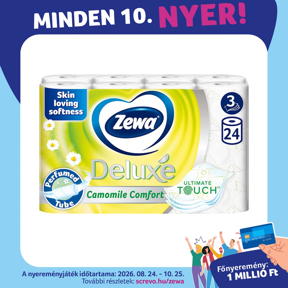 Zewa Deluxe Camomile Comfort toalettpapír 3 rétegű 24 tekercs  1. kép