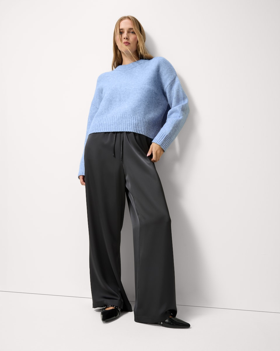 image 1 of F&F Cropped Knitted Jumper in Blue