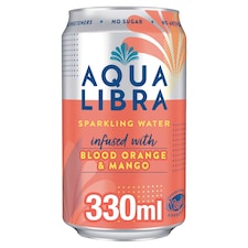 Aqua Libra Sparkling Water Infused with Blood Orange & Mango 330ml
