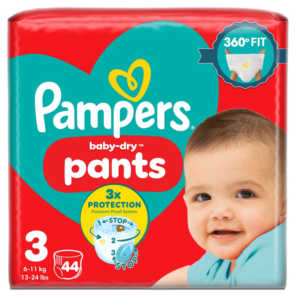 image 1 of Pampers Baby-Dry Nappy Pants Size 3 Essential Pack 44 Pack