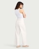 image 2 of F&F High Rise Wide Leg Cropped Jeans in Ecru