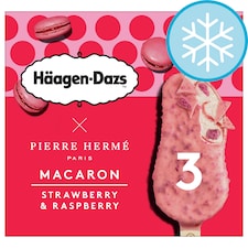 Haagen Dazs Macaron Strawberry Raspberry Ice Cream 3 X 80Ml