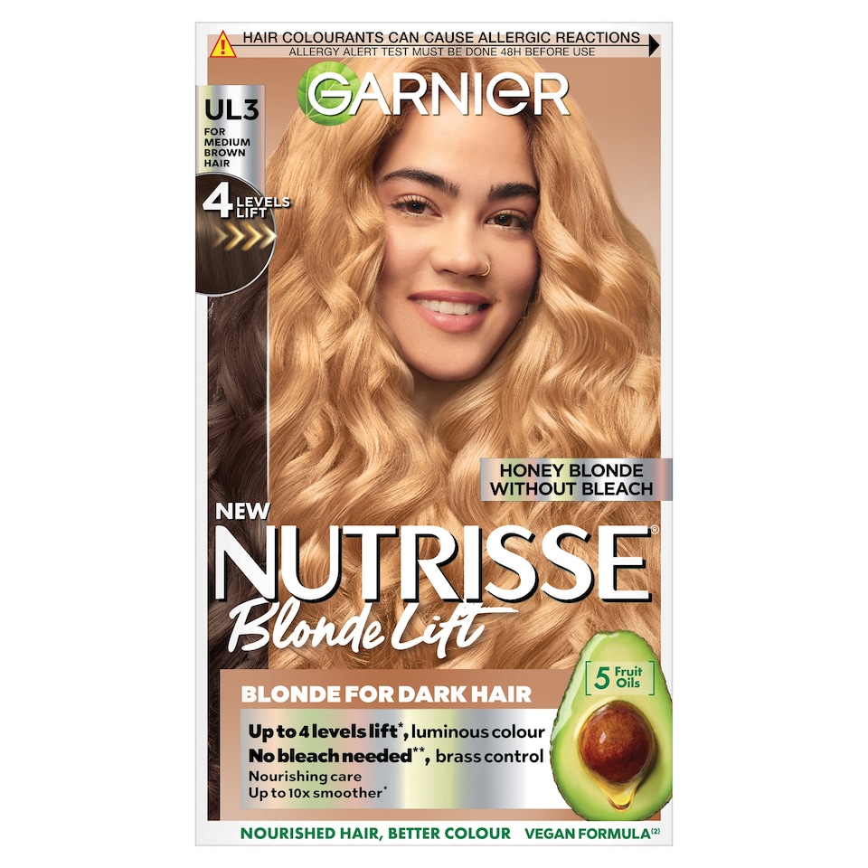 image 1 of Garnier Nutrisse Blonde Lift Hair Colour Honey Blonde UL3