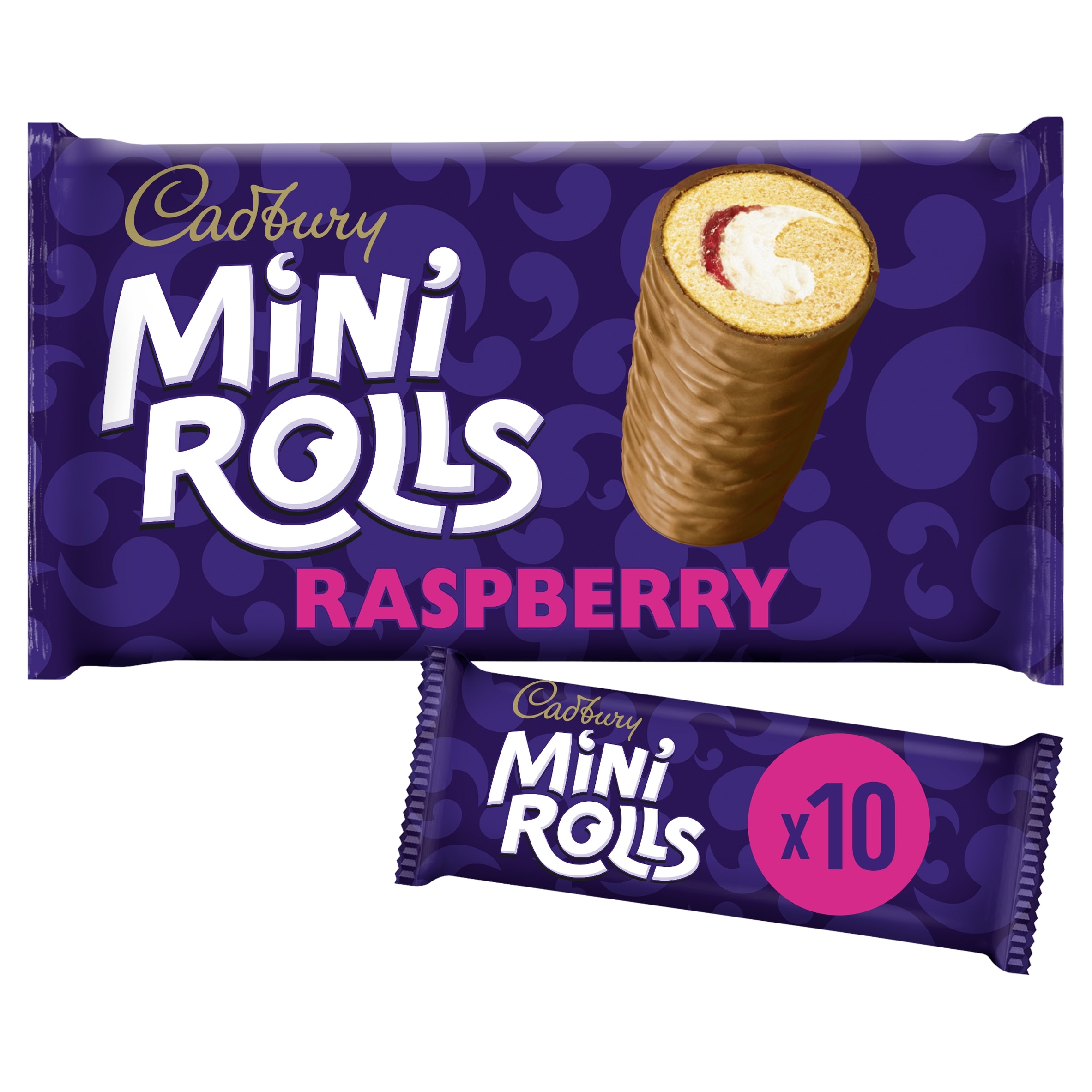 Cadbury Raspberry Chocolate Mini Rolls Cakes 10 Pack