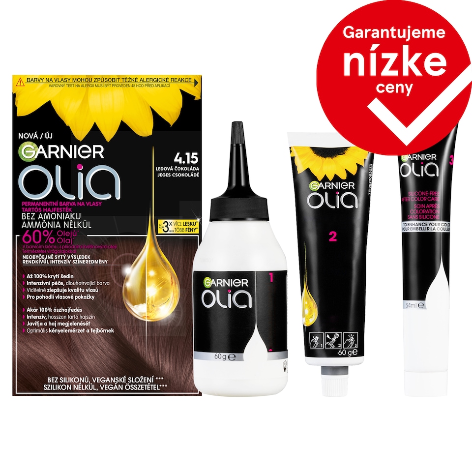 Garnier Olia permanentná farba na vlasy 4 .15 Ľadová čokoláda , 60 +60 +54 ml