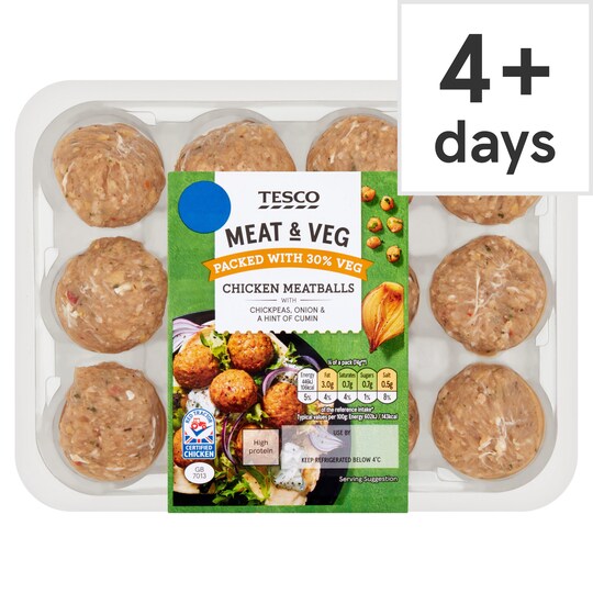 Tesco Meat & Vegetable Chicken Meatballs 336G