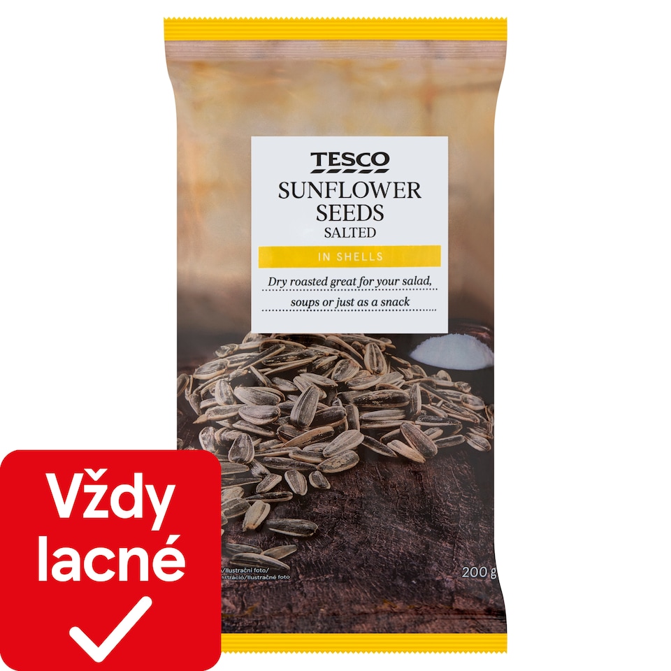 Tesco Pražené nelúpané slnečnicové semená solené 200 g