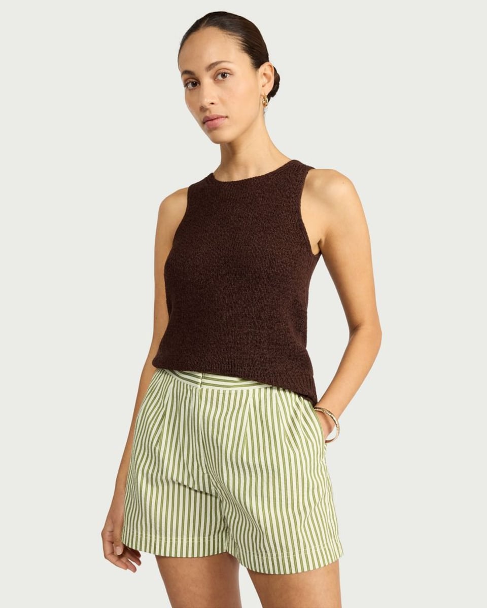 image 1 of F&F Seersucker Striped Shorts in Multi Green