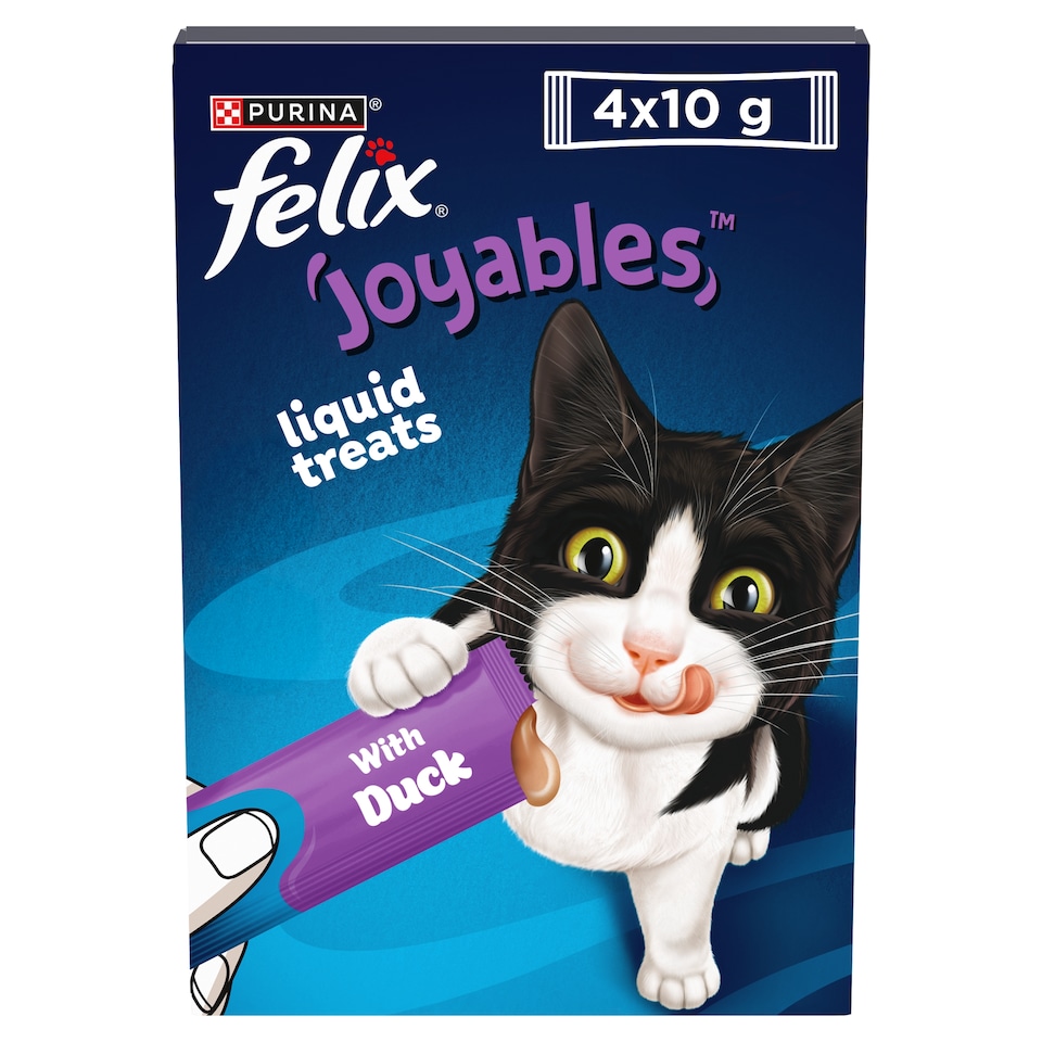 image 1 of Felix Joyables Duck Liquid Cat Treat 4x10g