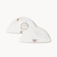 F&F Baby 2-Pack Pure Cotton Hats in White
