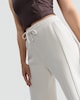 image 3 of F&F Active Ribbed Wide Leg Drawstring Joggers in Cream