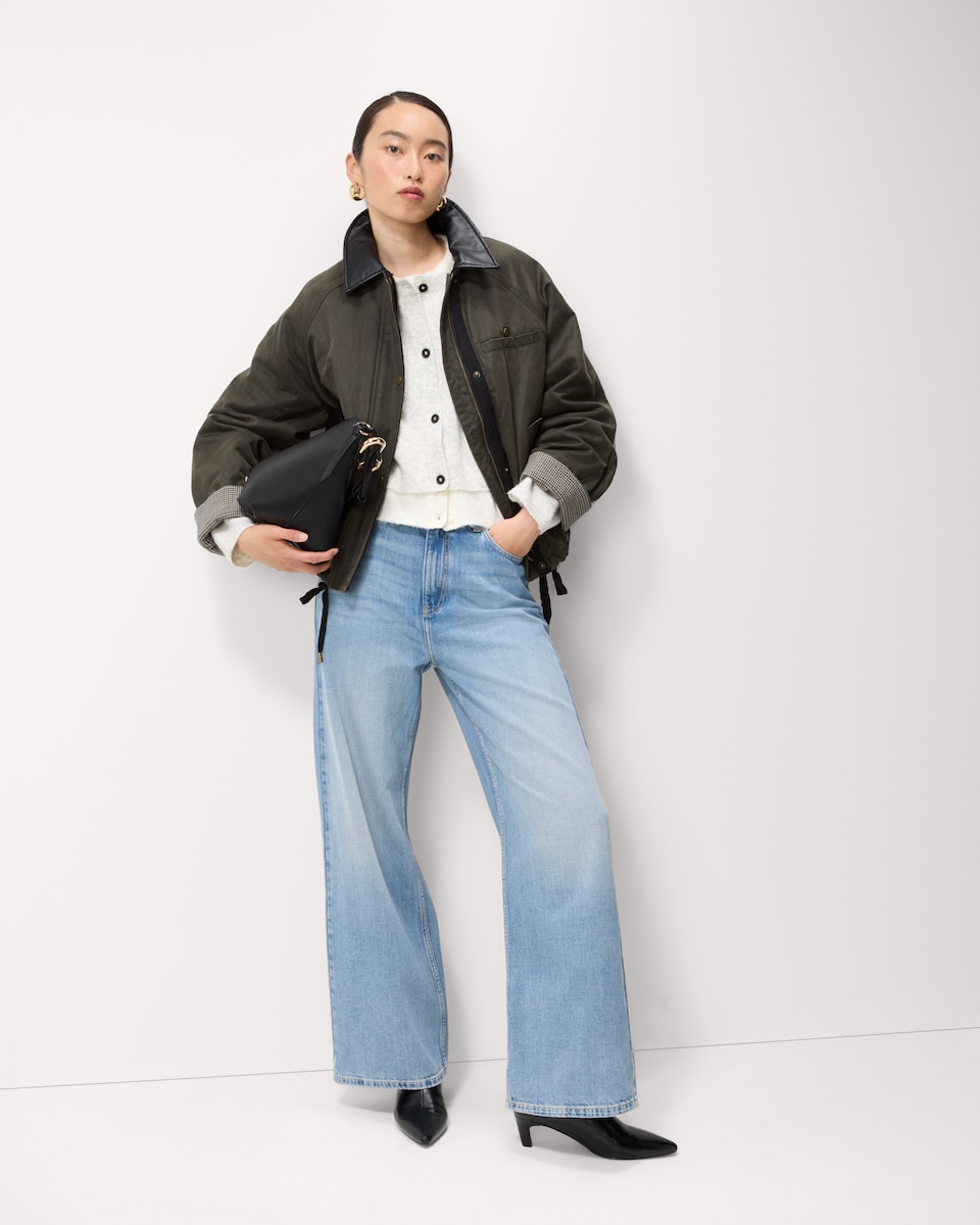 image 1 of F&F Knitted Double Layer Cardigan in Grey