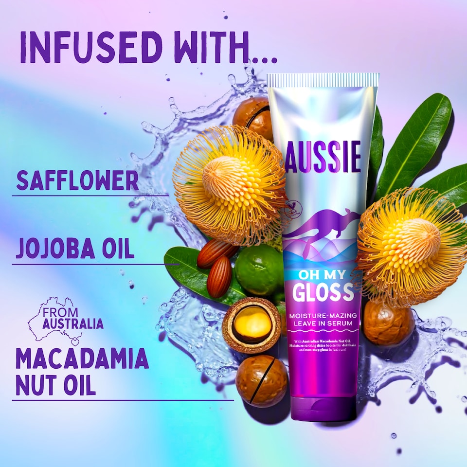 image 1 of Aussie Oh My Gloss Moisture-Mazing Leave in Serum 160ml