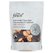 Tesco Finest Fairtrade Chocolate Caramelised Cashews 225G