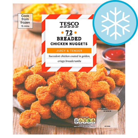 Tesco 72 Breaded Chicken Nuggets 1Kg Tesco Groceries