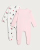 image 2 of Disney 2-Pack Mickey & Minnie Mouse Ribbed Sleepsuits in Pink