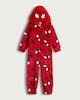 image 1 of Marvel Spider-Man Fleece Hooded Onesie in Red