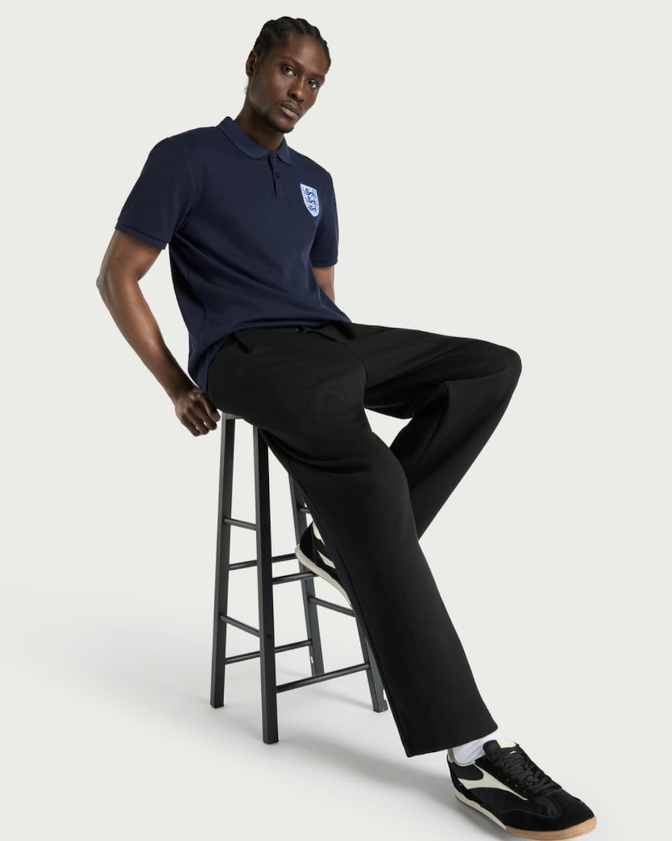 image 1 of England Cotton Rich Three Lions Crest Polo Shirt in Navy