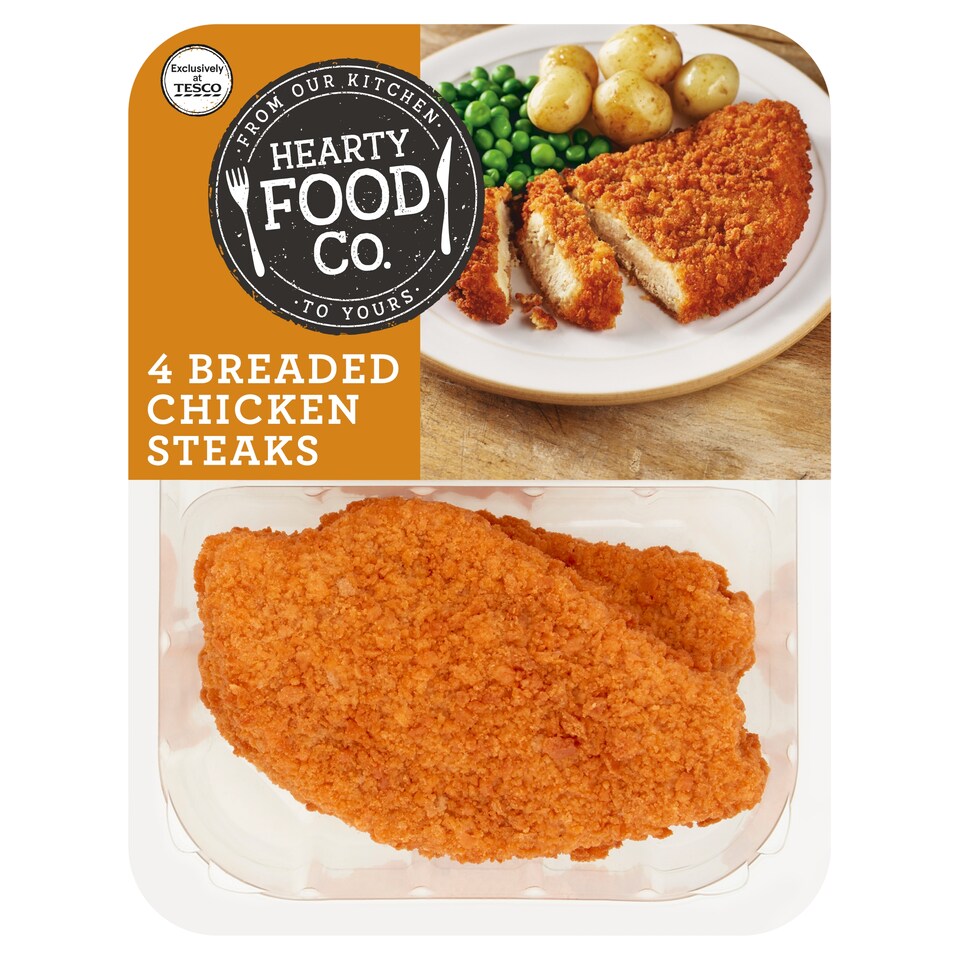 Hearty Food Co. 4 Breaded Chicken Steaks 505G