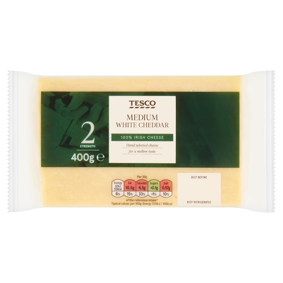 Tesco Medium White Cheddar 400g