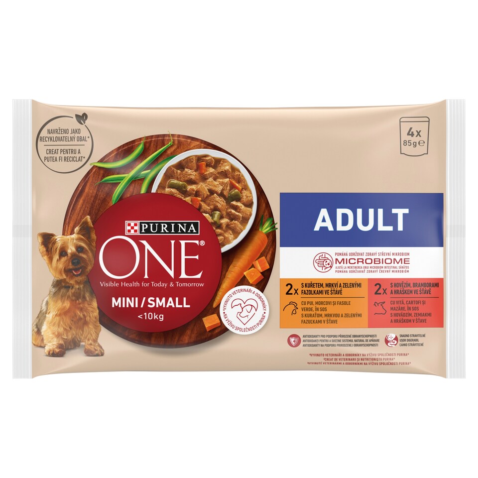 obrázok 1 z Purina ONE Adult kapsičky pre mačky kura, hovädzie v šťave 4 x 85 g