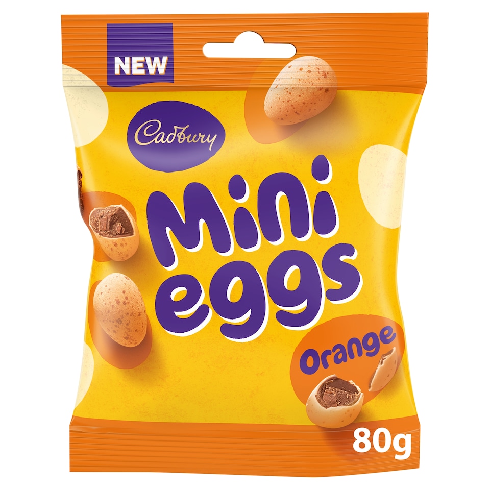 Cadbury Mini Eggs Orange Chocolate Eggs Bag 80g