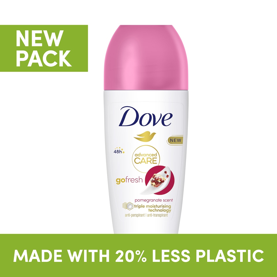 image 1 of Dove Women Go Fresh Pomegranate 72h Advanced Care Roll-On Antiperspirant Deodorant 50ml